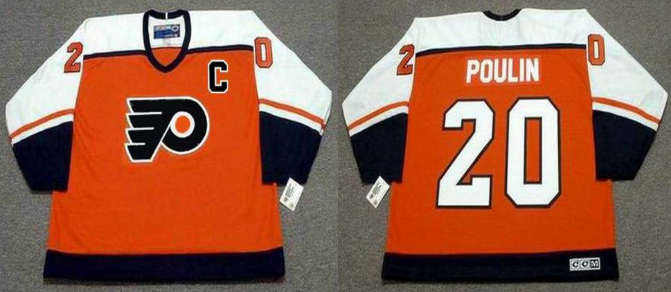 2019 Men Philadelphia Flyers #20 Poulin Orange CCM NHL jerseys->philadelphia flyers->NHL Jersey